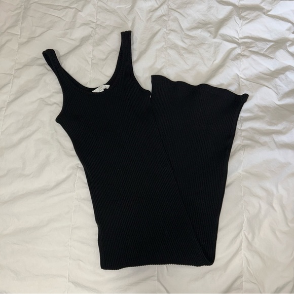H&M Long Black Ribbed Dress - Bodycon **FREE WITH PURCHASE OVER $80** - Picture 1 of 3